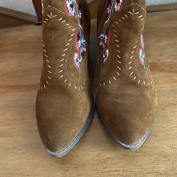 Carlos Santana Vivien Bourbon Brown Ankle Boots Booties - Picture 4 of 14